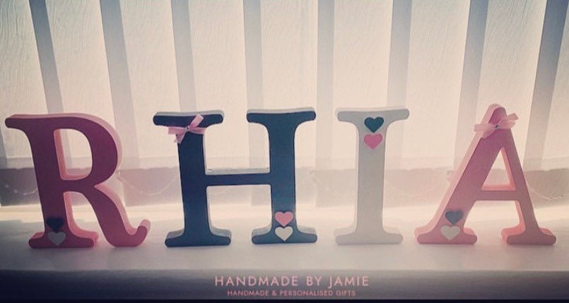 Freestanding wood letters