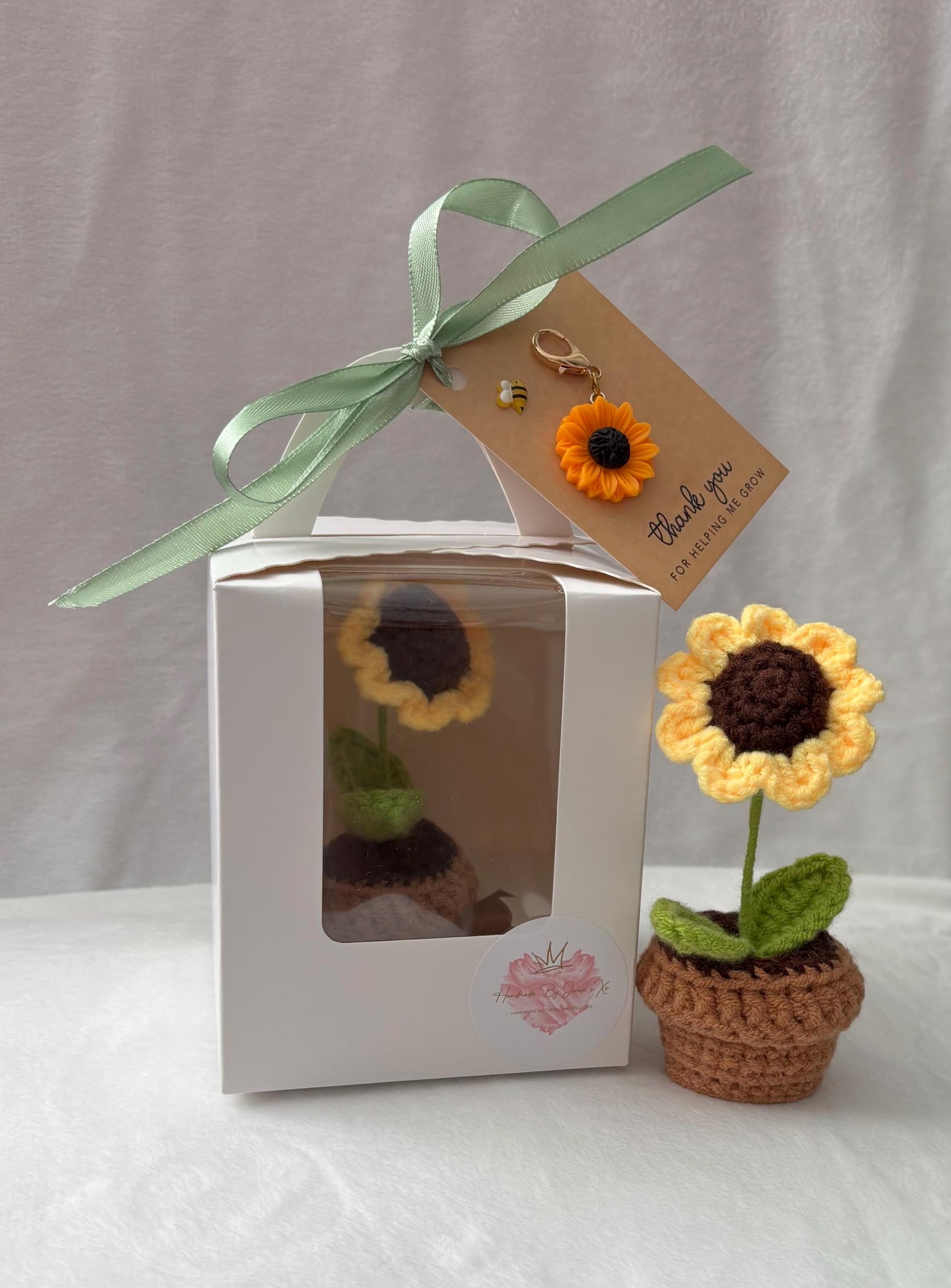 Mini Crochet sunflower teacher gift