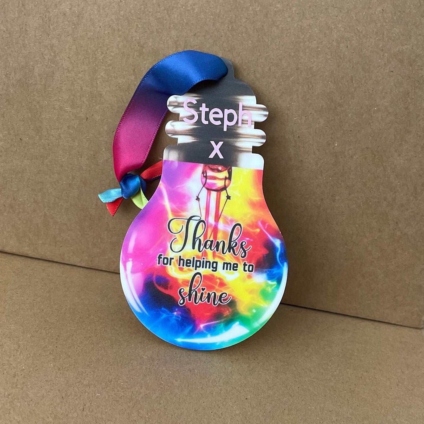 Personalised light bulb teacher gift