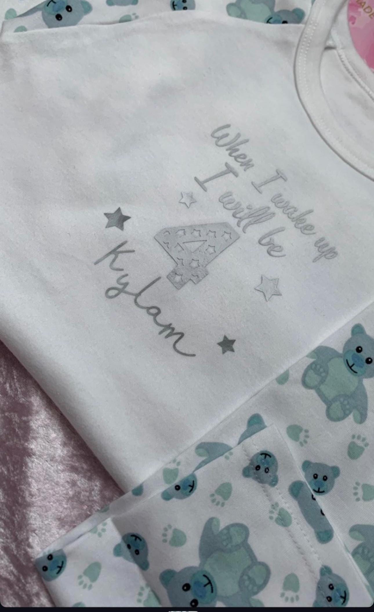 Personalised children’s Christmas patterned pyjamas