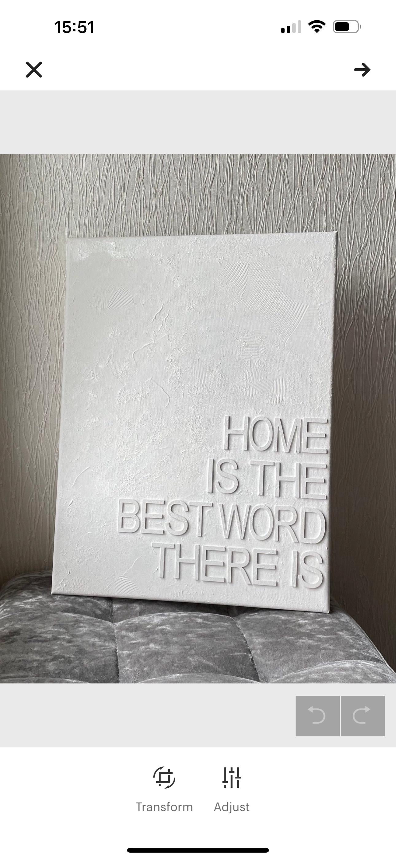 Textured canvas with wording (extra large)