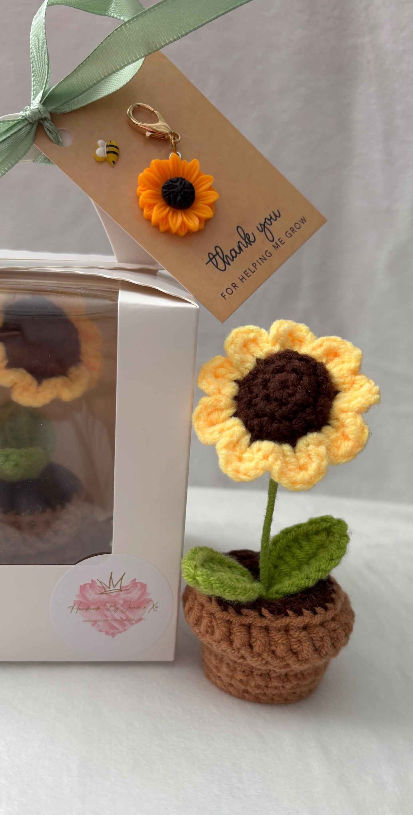 Mini Crochet sunflower teacher gift