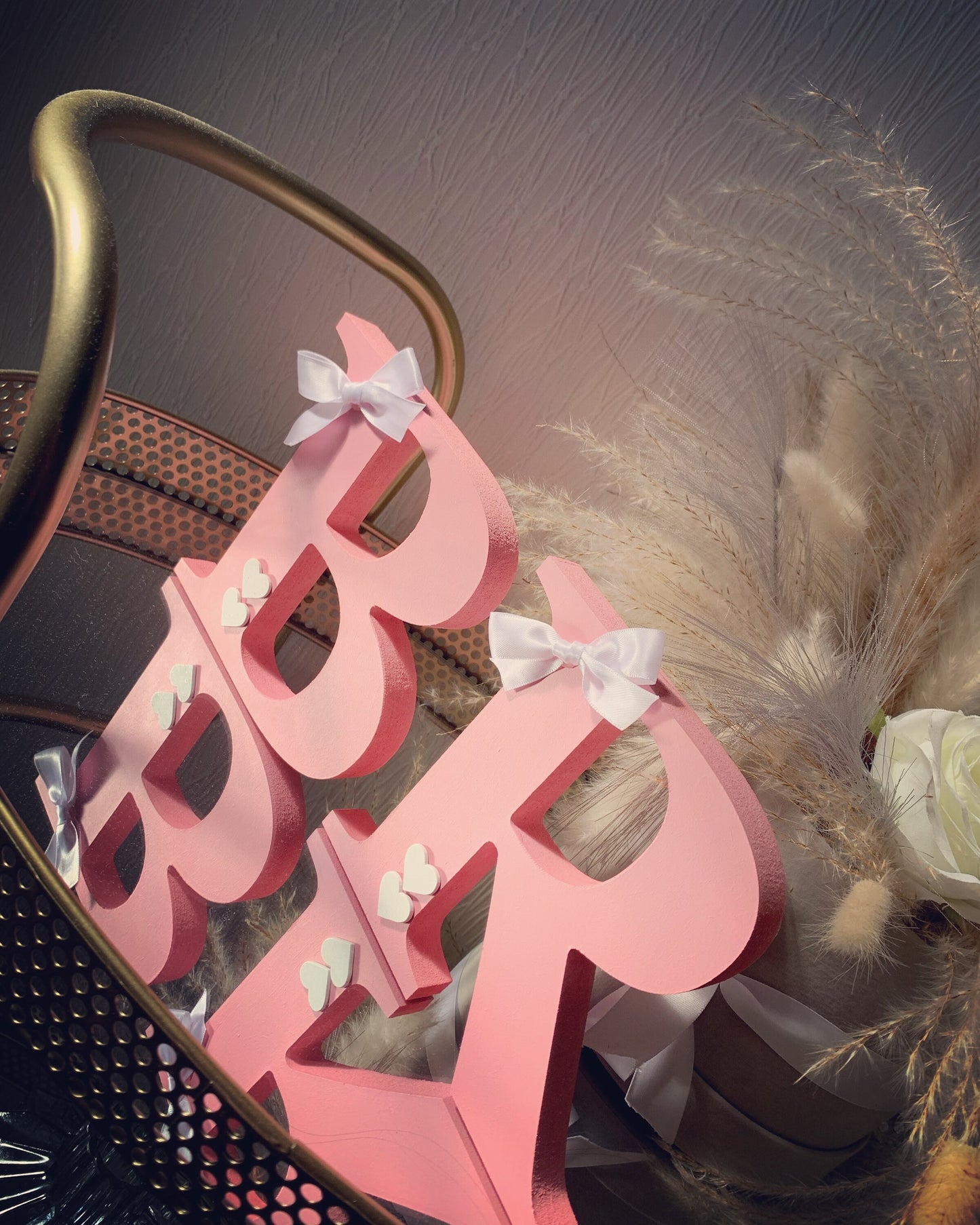 Freestanding wood letters