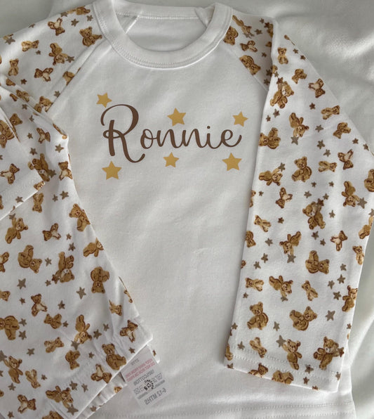 Personalised children’s Christmas patterned pyjamas