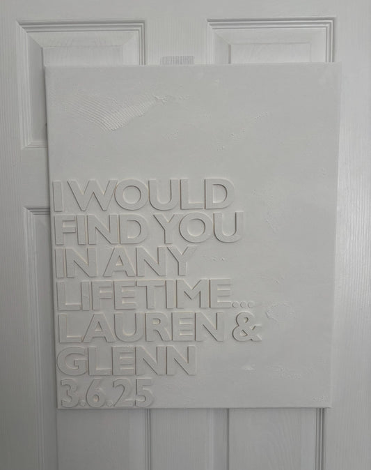 Textured canvas with wording (extra large)