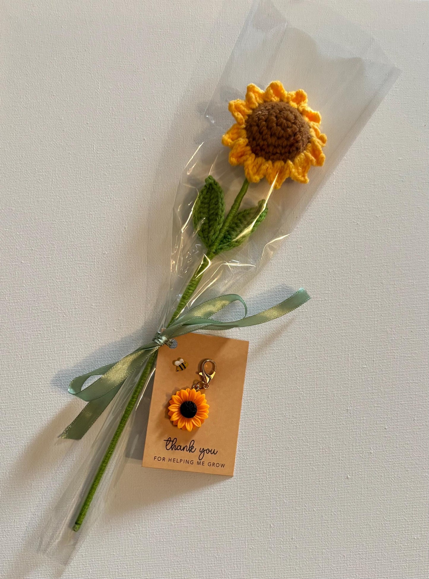 Crochet sunflower teacher gift