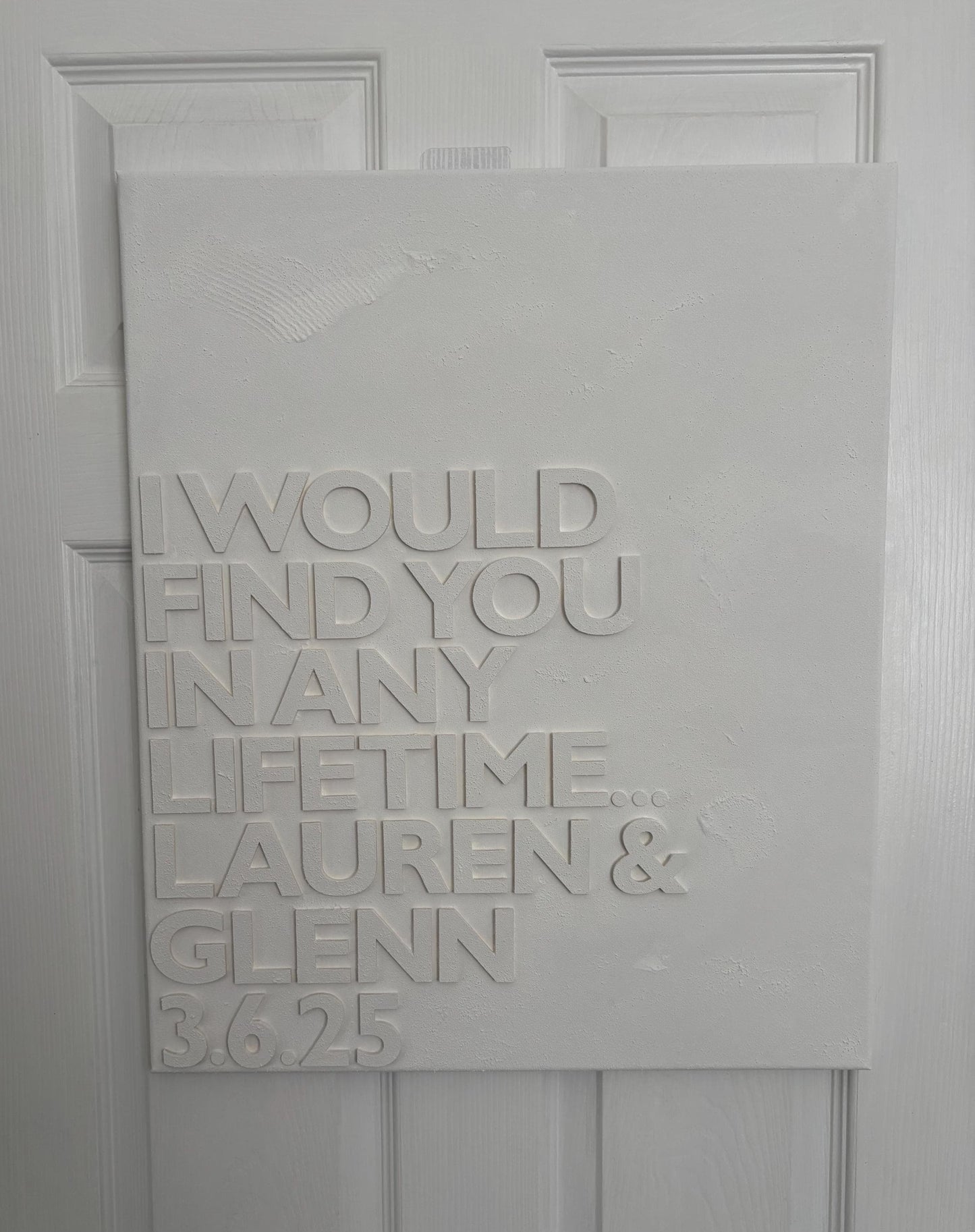 Textured canvas with wording (medium)