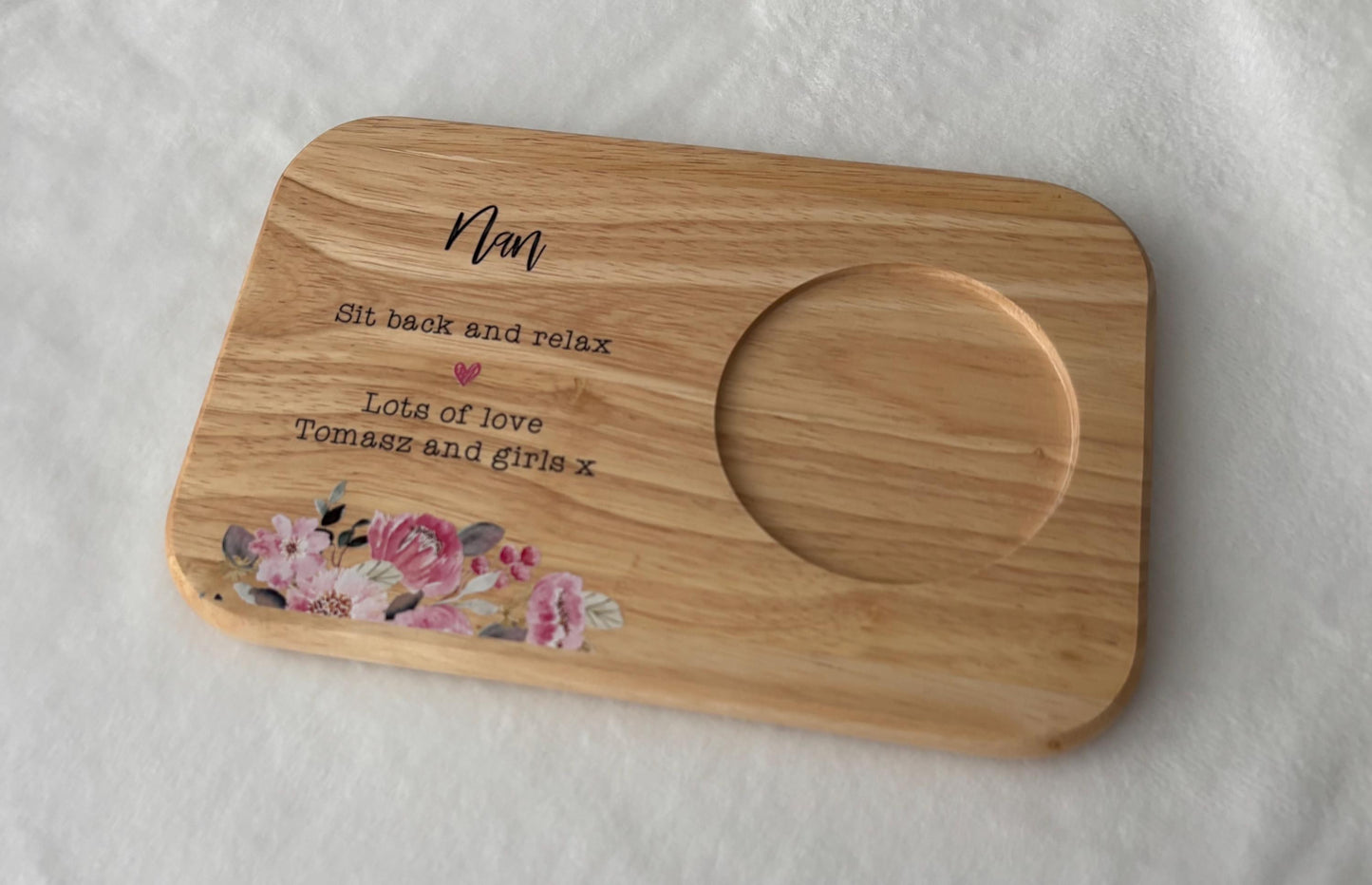 personalised tea and biscuits tray