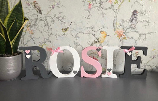 Freestanding wood letters