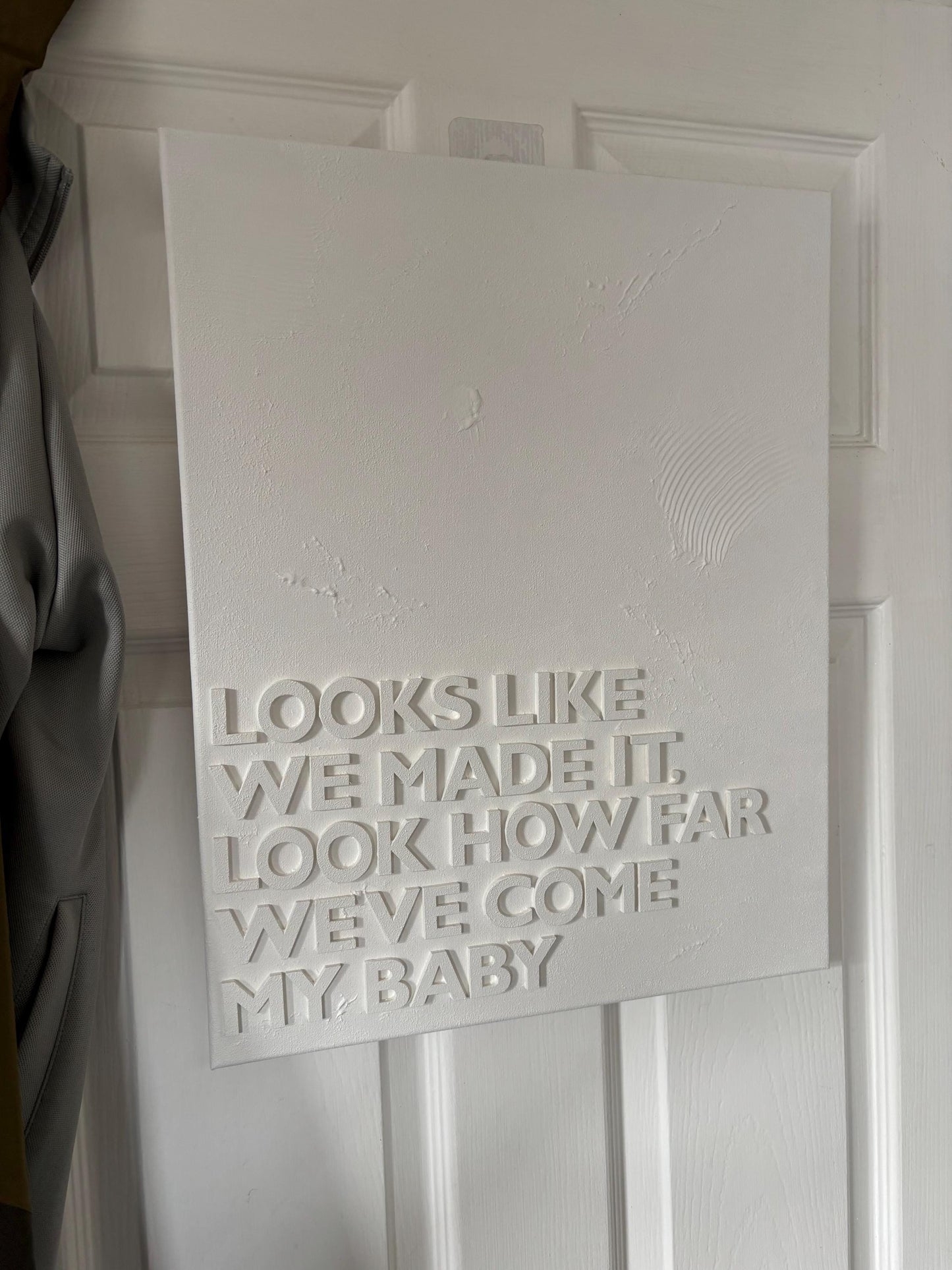 Textured canvas with wording (medium)