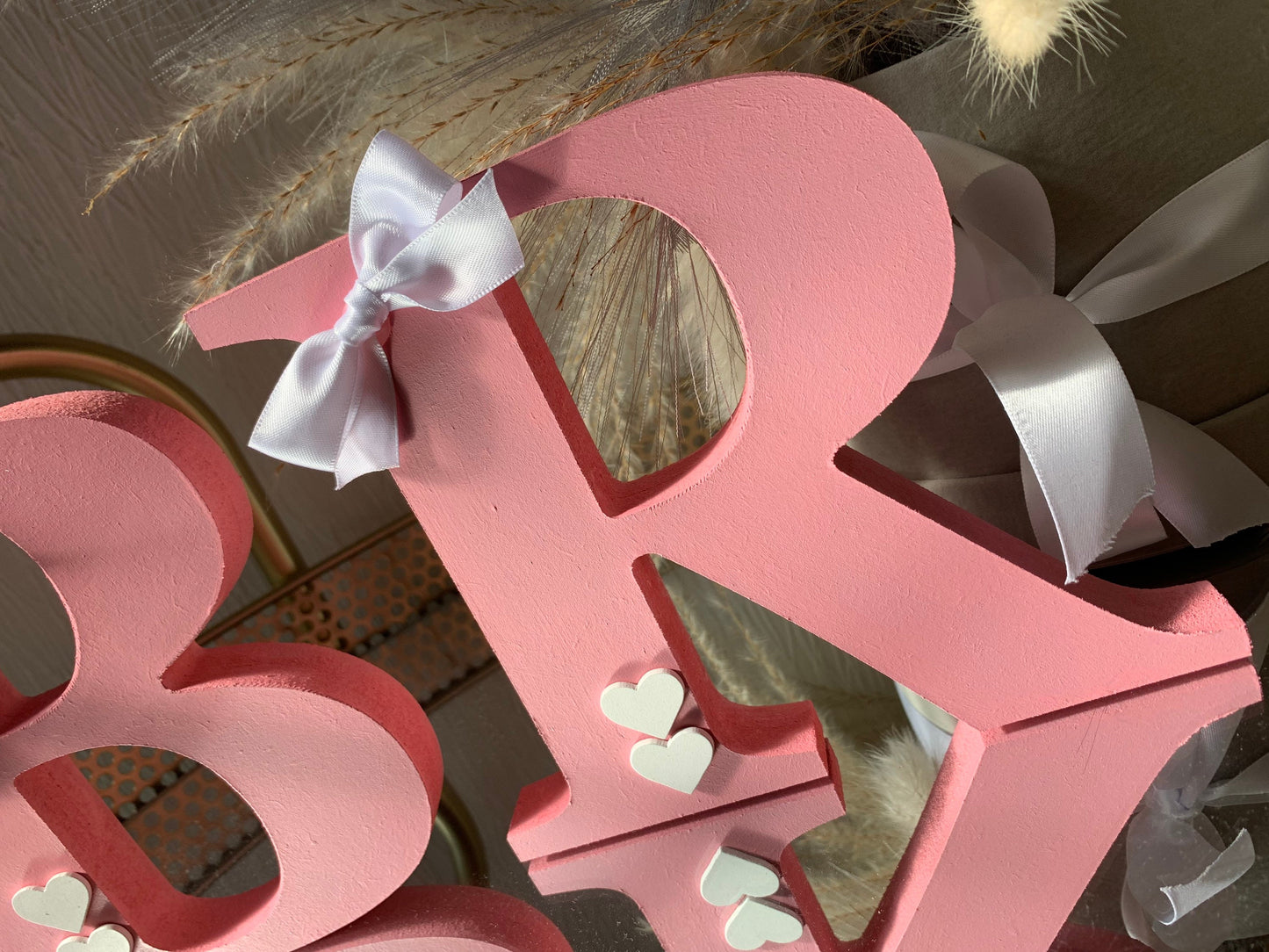 Freestanding wood letters
