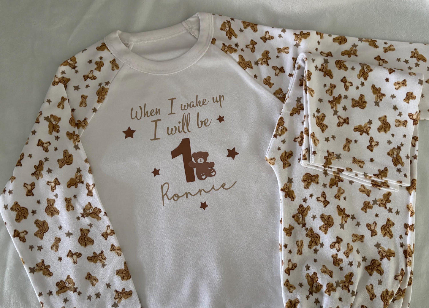 Personalised children’s Christmas patterned pyjamas