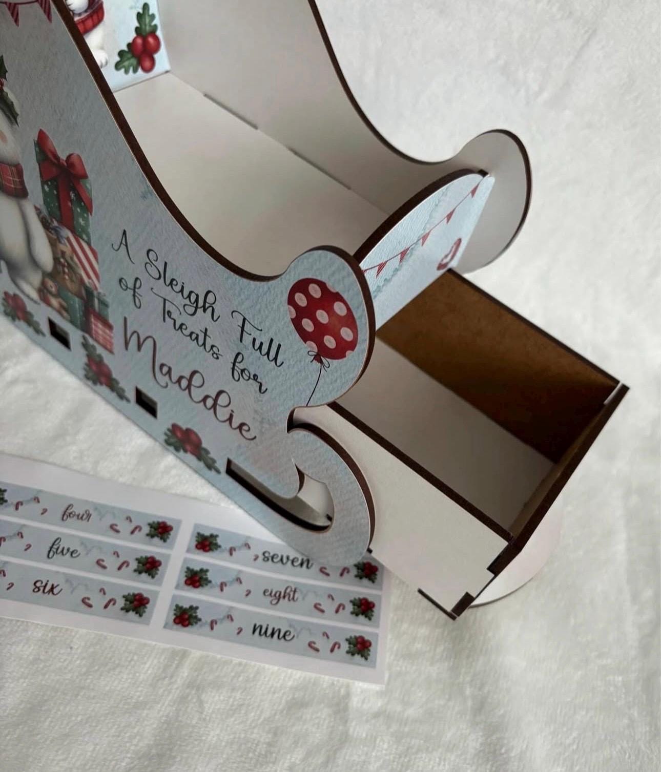 personalised wood Christmas advent calendar