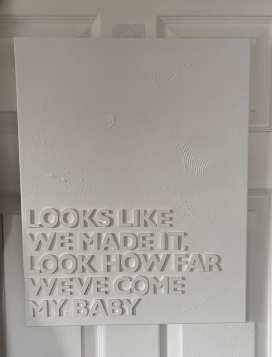 Textured canvas with wording (large)