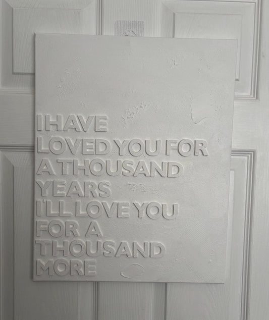 Textured canvas with wording (medium)