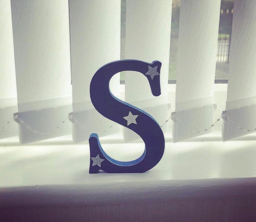 Freestanding wood letters