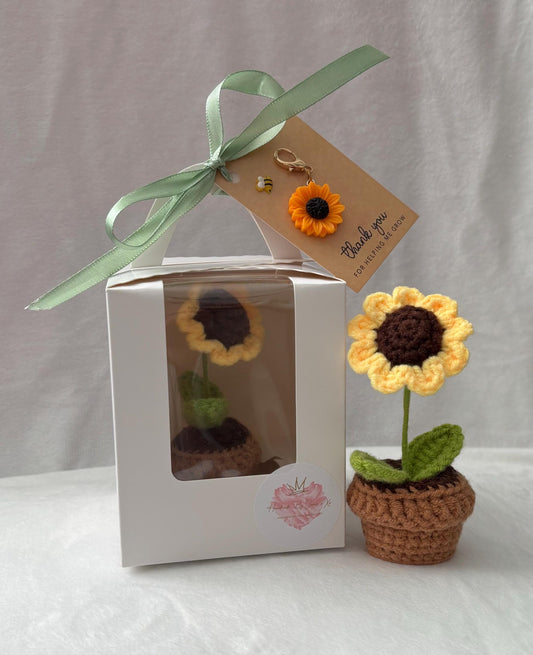 Mini Crochet sunflower teacher gift