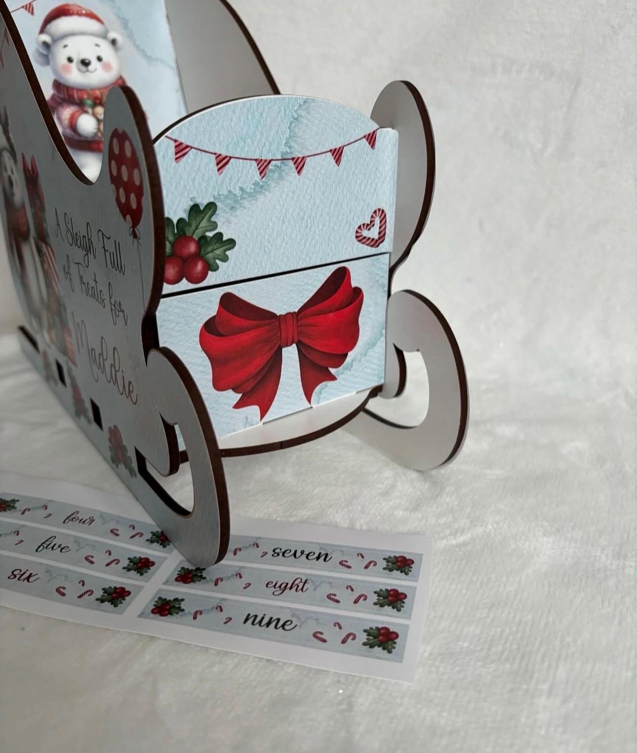 personalised wood Christmas advent calendar