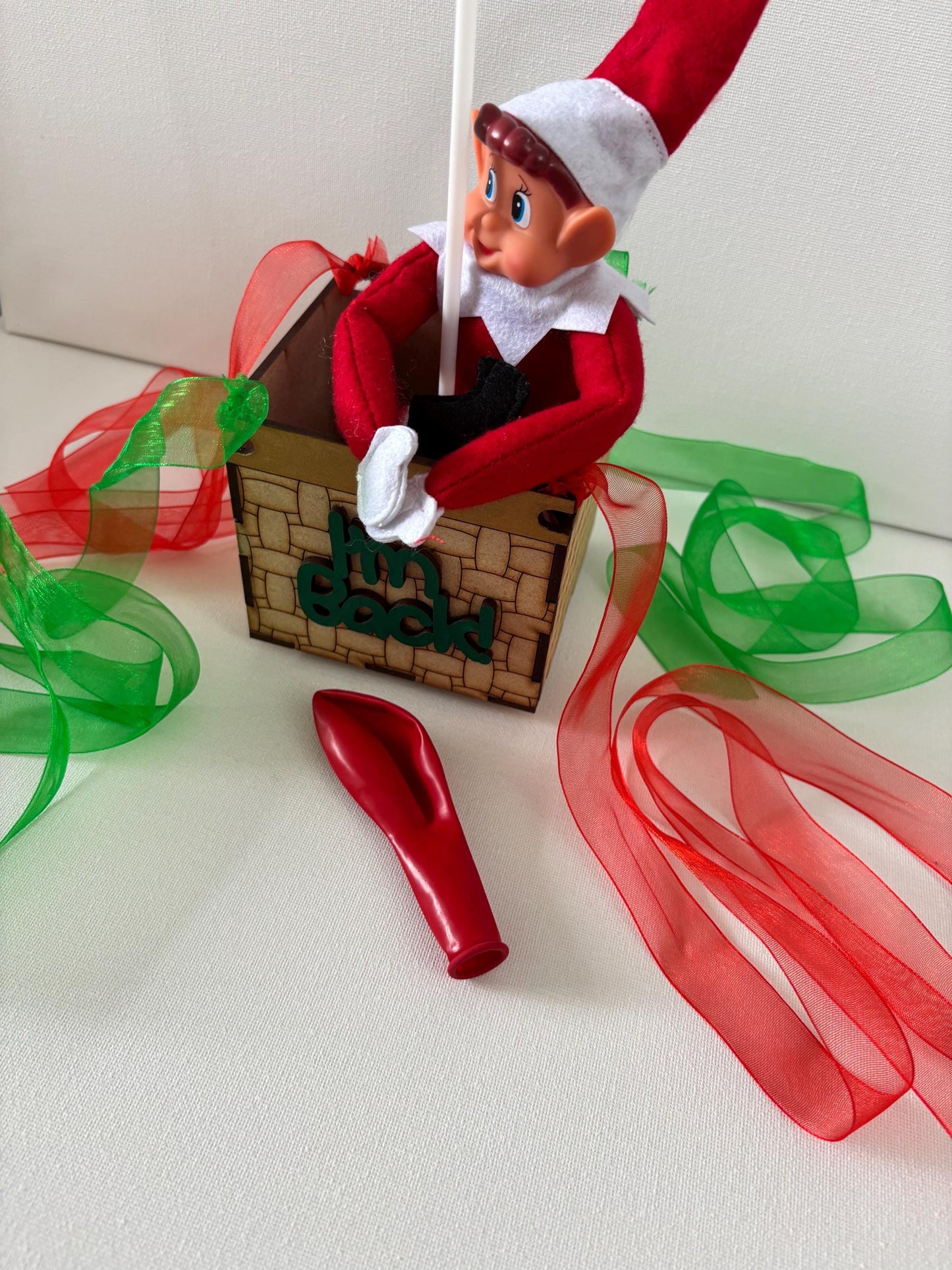 Christmas elf arrival hot air balloon