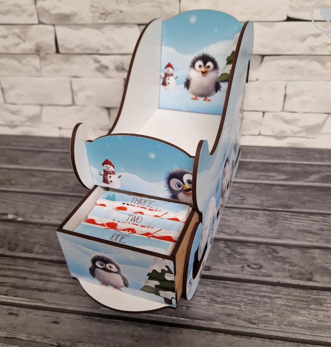 personalised wood Christmas advent calendar