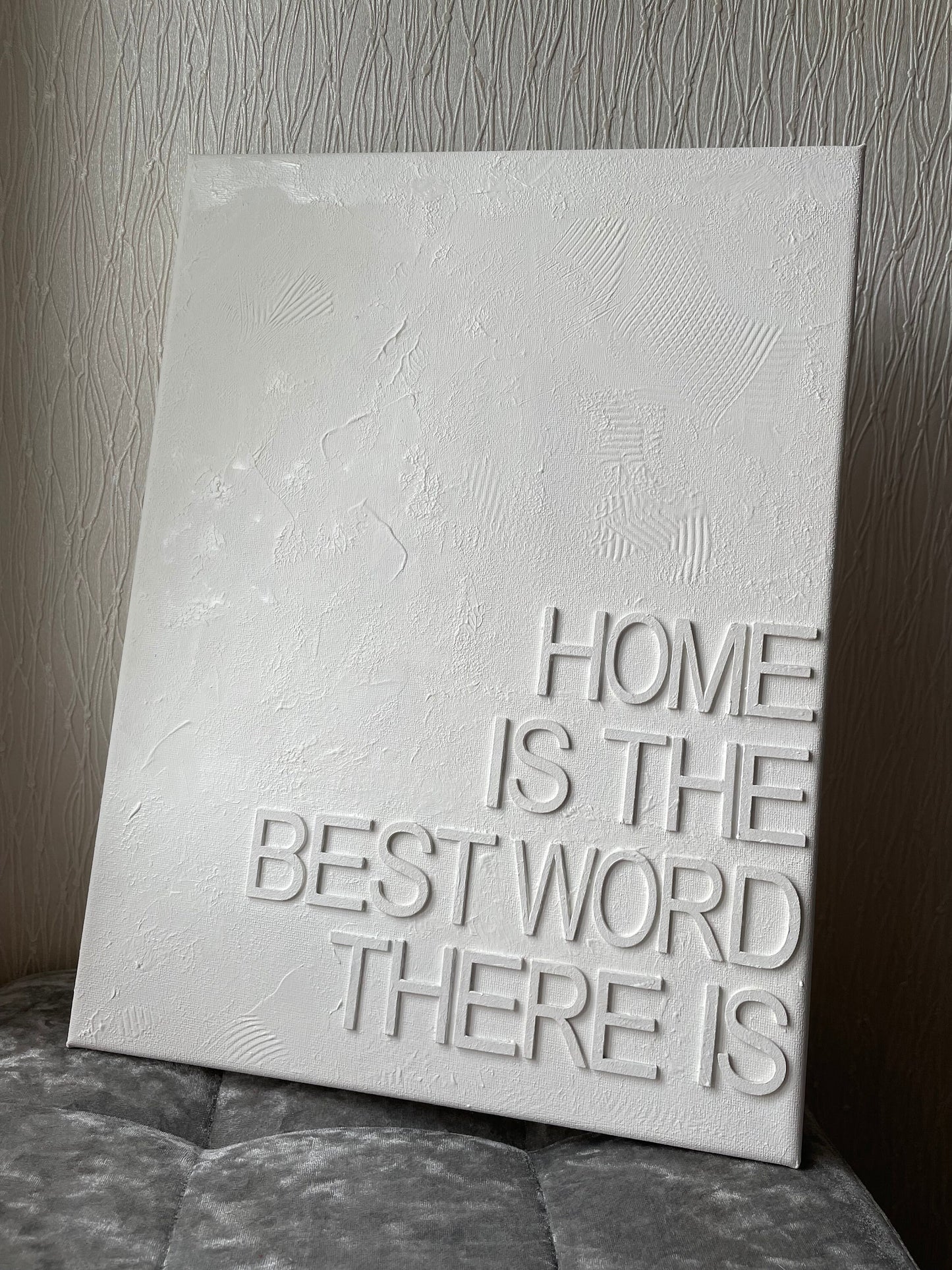 Textured canvas with wording (medium)