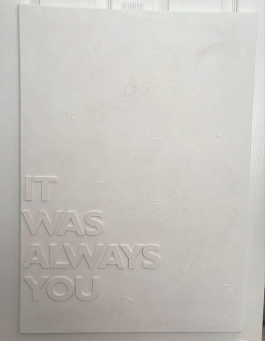 Textured canvas with wording (medium)