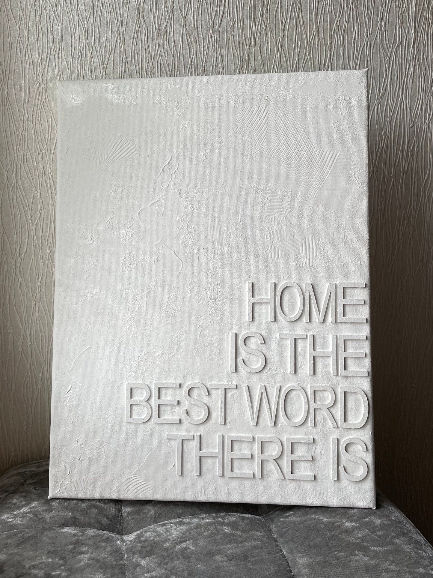 Textured canvas with any wording (medium)