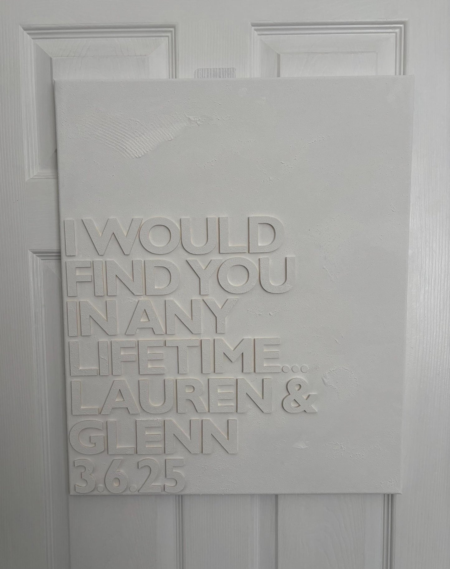 Textured canvas with wording (large)