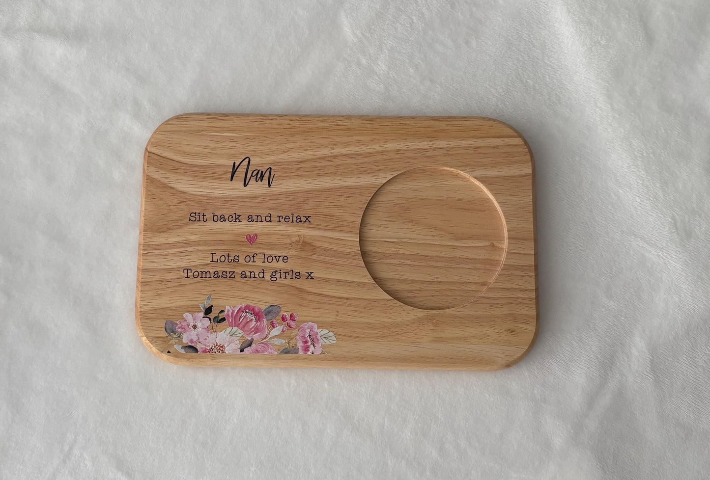 personalised tea and biscuits tray
