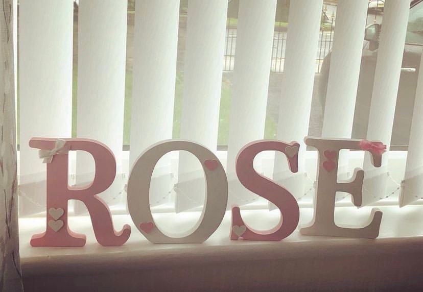 Freestanding wood letters