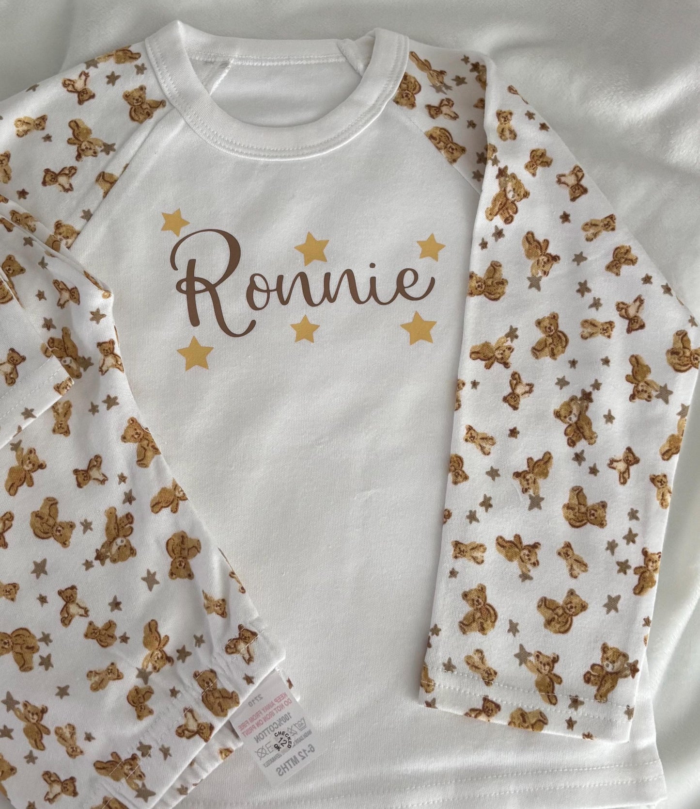 Personalised children’s Christmas patterned pyjamas