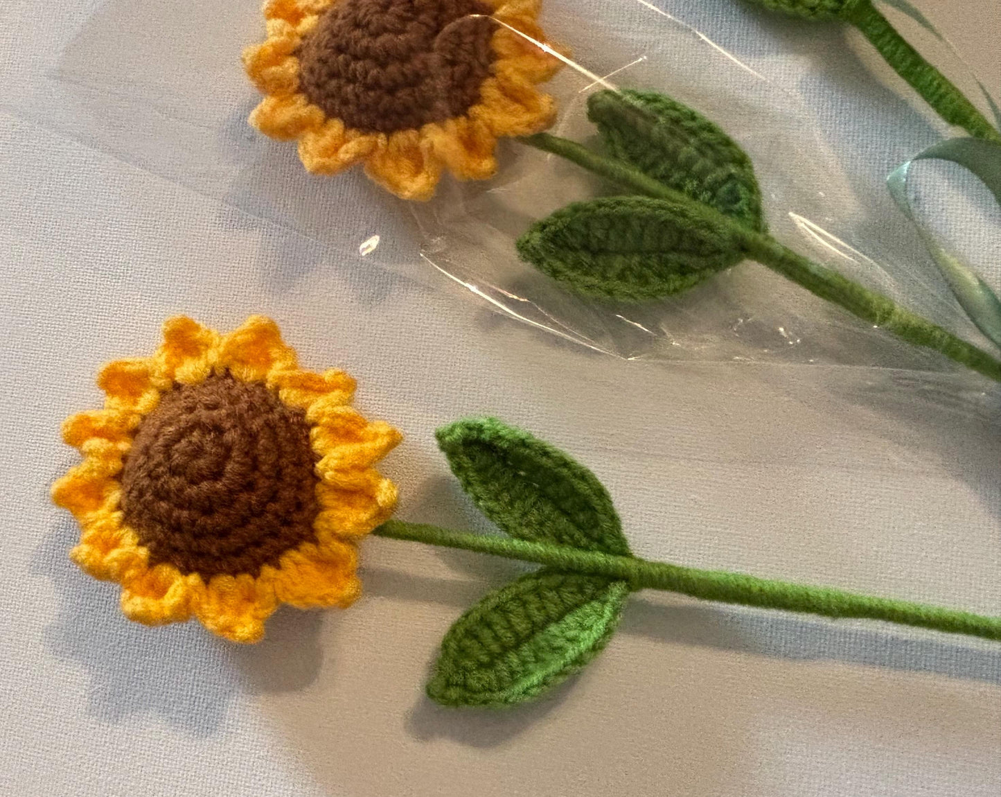 Crochet sunflower teacher gift
