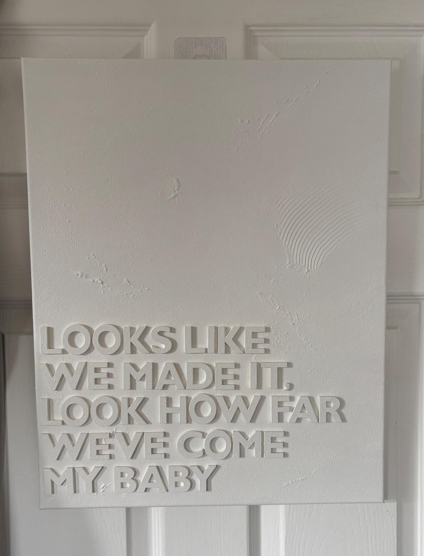 Textured canvas with wording (medium)