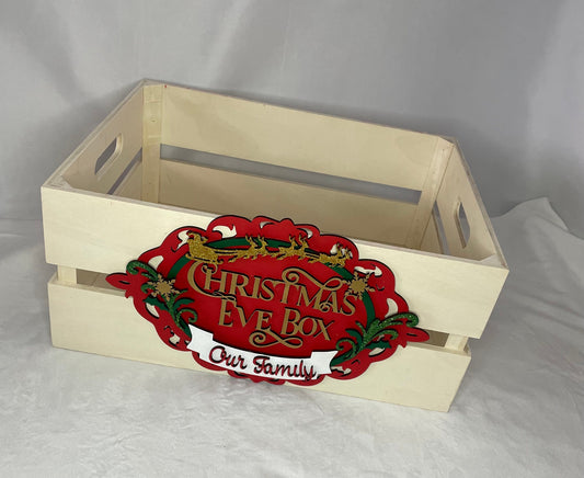 handmade family Christmas Eve Box / crate