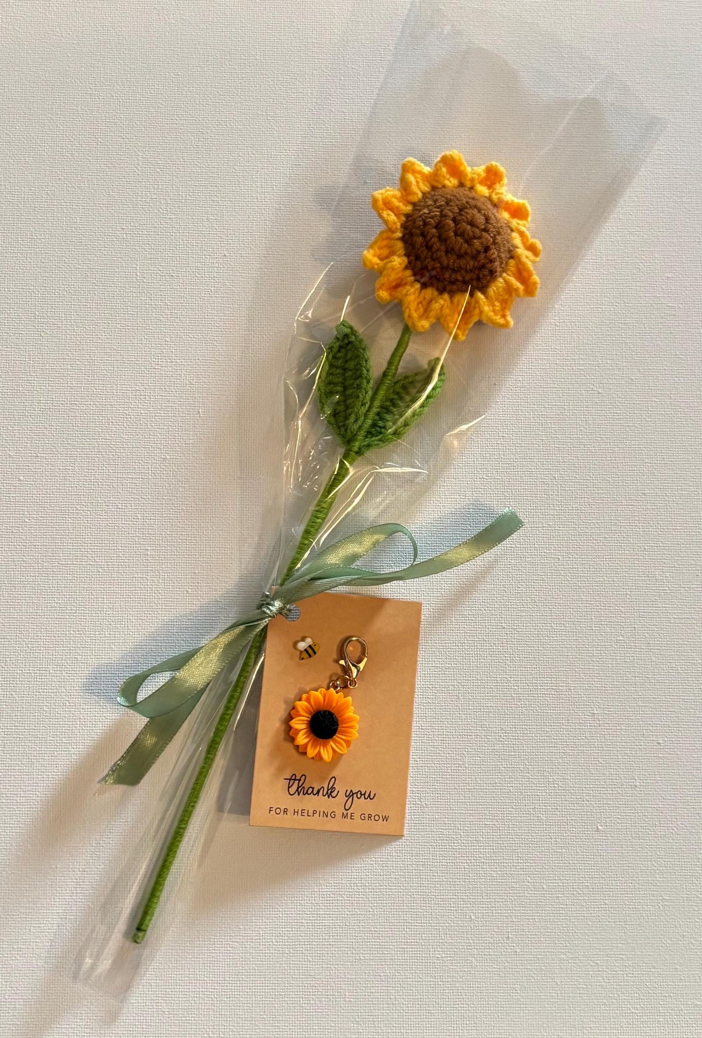 Crochet sunflower teacher gift