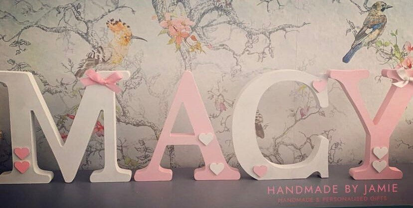 Freestanding wood letters