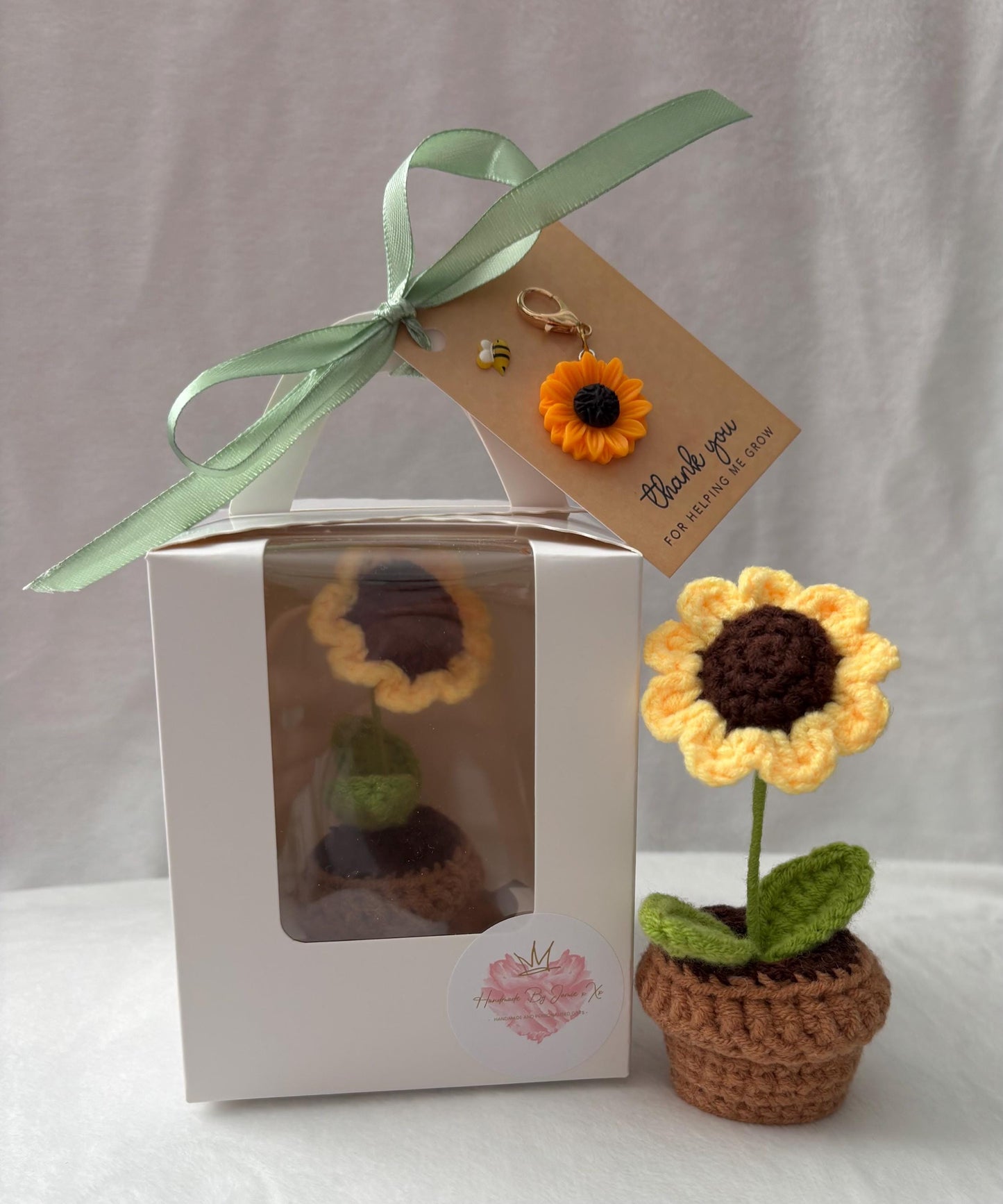 Mini Crochet sunflower teacher gift
