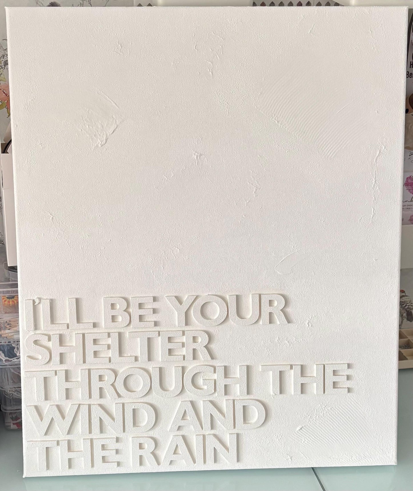 Textured canvas with wording (small)