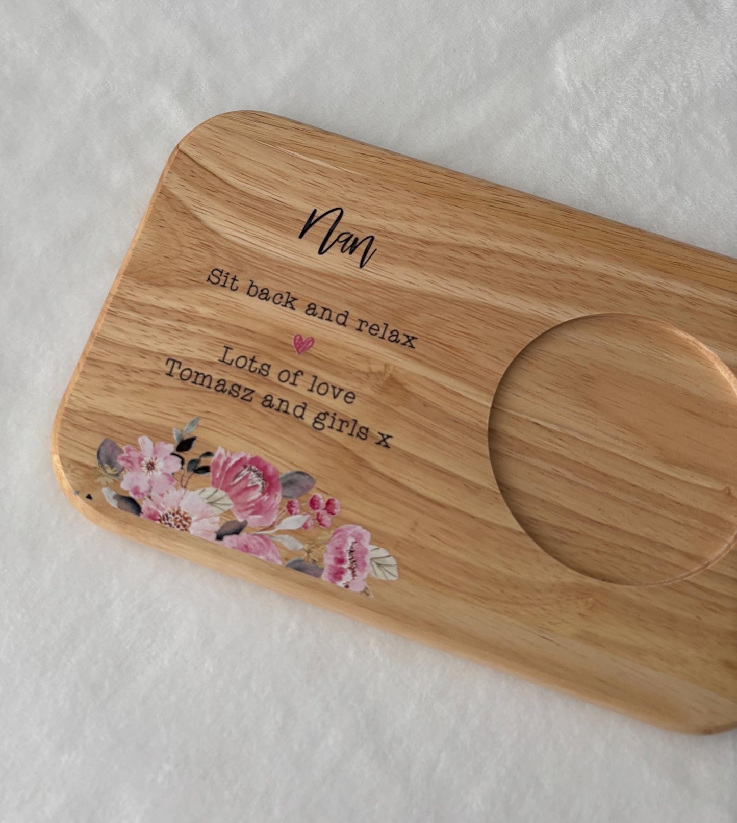 personalised tea and biscuits tray