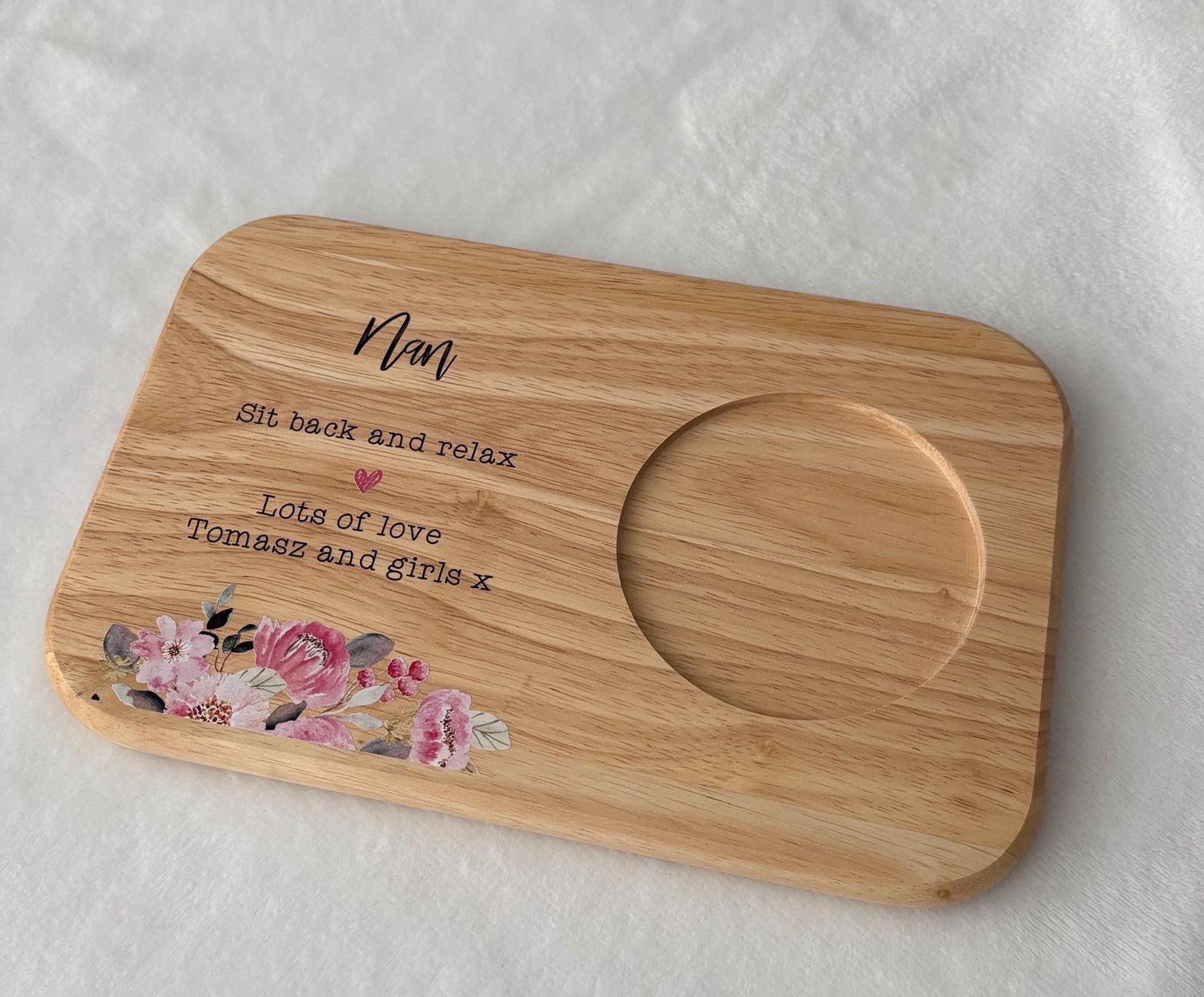 personalised tea and biscuits tray